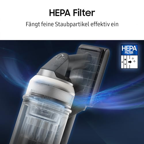Samsung VS90F40EEK/WD Bespoke AI Jet Ultra Akku+ CompleteClean, Akku-Handstaubsauger inkl. Zubehör, 400 W, 2 Akkus, All-In-One-Station, Active Dual & Slim LED+ Bürste, Pet Tool+, Satin Black