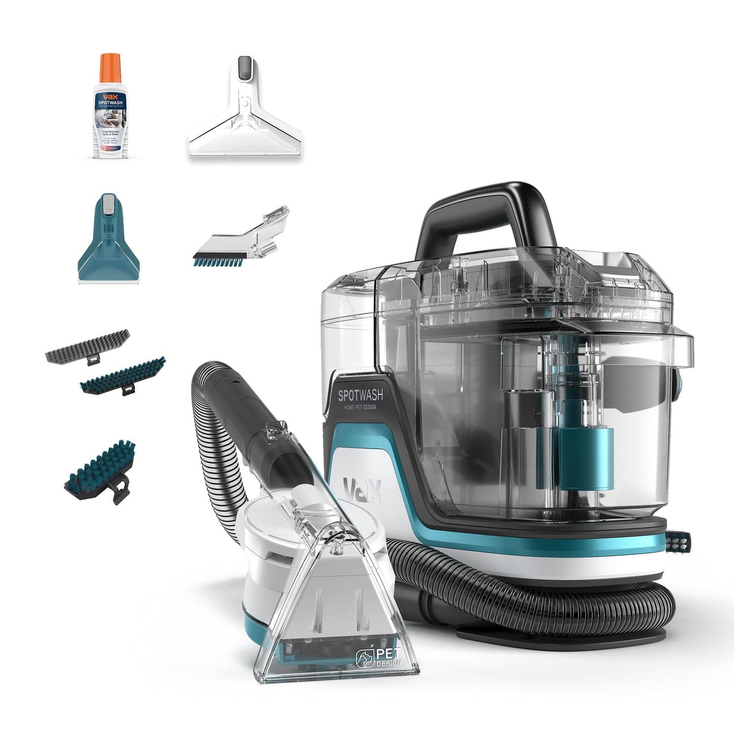 Vax SpotWash Home Duo Pet-Edition, Teppich- & Polsterreiniger mit SpinScrub, Tiefenreinigung, schnelltrocknend, starke Haustier-Reinigung