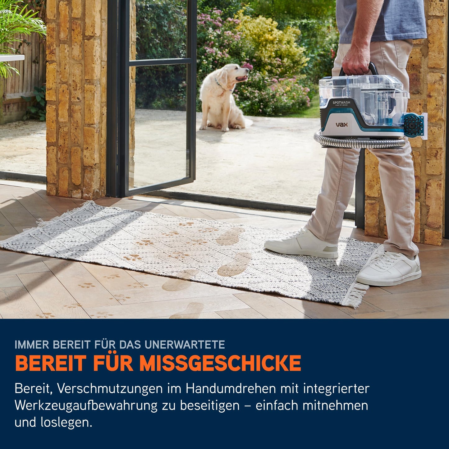 Vax SpotWash Home Duo Pet-Edition, Teppich- & Polsterreiniger mit SpinScrub, Tiefenreinigung, schnelltrocknend, starke Haustier-Reinigung