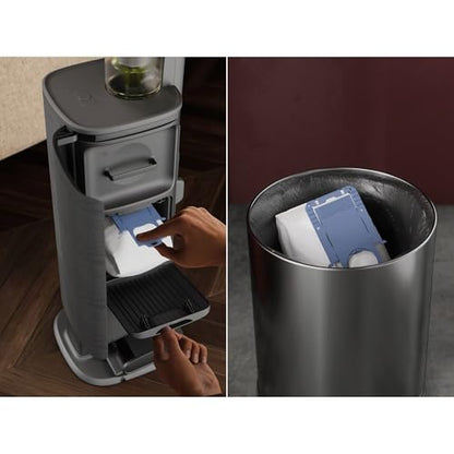 AEG Ultimate 8000 Akku Staubsauger mit Absaugstation und Ersatz-Akku, Automatik-verlängert Laufzeit, 5-Stufen Filtration, für Hartboden, Teppich, Tierhaare, 25 V Akku, 400 ml, Dunkelgrau, AP83A25XNX