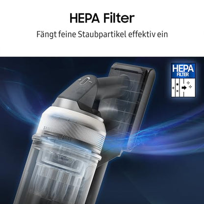 Samsung VS90F40EEK/WD Bespoke AI Jet Ultra Akku+ CompleteClean, Akku-Handstaubsauger inkl. Zubehör, 400 W, 2 Akkus, All-In-One-Station, Active Dual & Slim LED+ Bürste, Pet Tool+, Satin Black
