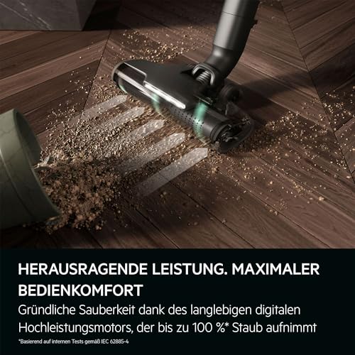 AEG Ultimate 8000 Akku Staubsauger mit Absaugstation und Ersatz-Akku, Automatik-verlängert Laufzeit, 5-Stufen Filtration, für Hartboden, Teppich, Tierhaare, 25 V Akku, 400 ml, Dunkelgrau, AP83A25XNX