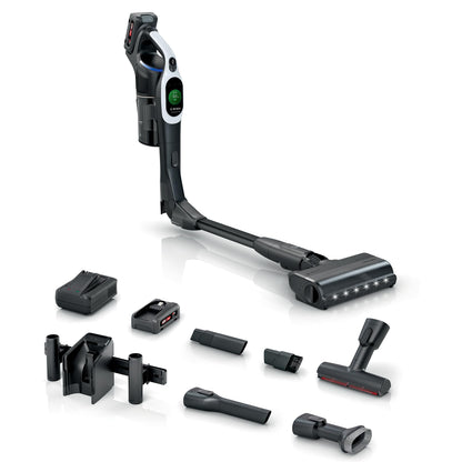 Bosch Akku-Staubsauger Unlimited 10 BTS1042WAC, kabellos, MicroClean Technology, TFT-Display, Staubkomprimierung, HEPA-Filtersystem, 10 J. Motorgarantie, 4 Ah Akku, LED-Licht, Schnellladegerät, weiß