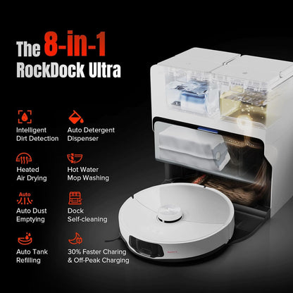 Roborock S8 MaxV Ultra Staubsauger Kombi/60W/2.77Liter/180min/weiß