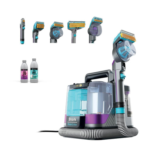 Shark StainStriker HairPro Pet Reiniger, 450W Saugkraft, Anti-Clog Tierhaarextraktor, tragbar, 4 Aufsätze & 2 Reinigungsmittel