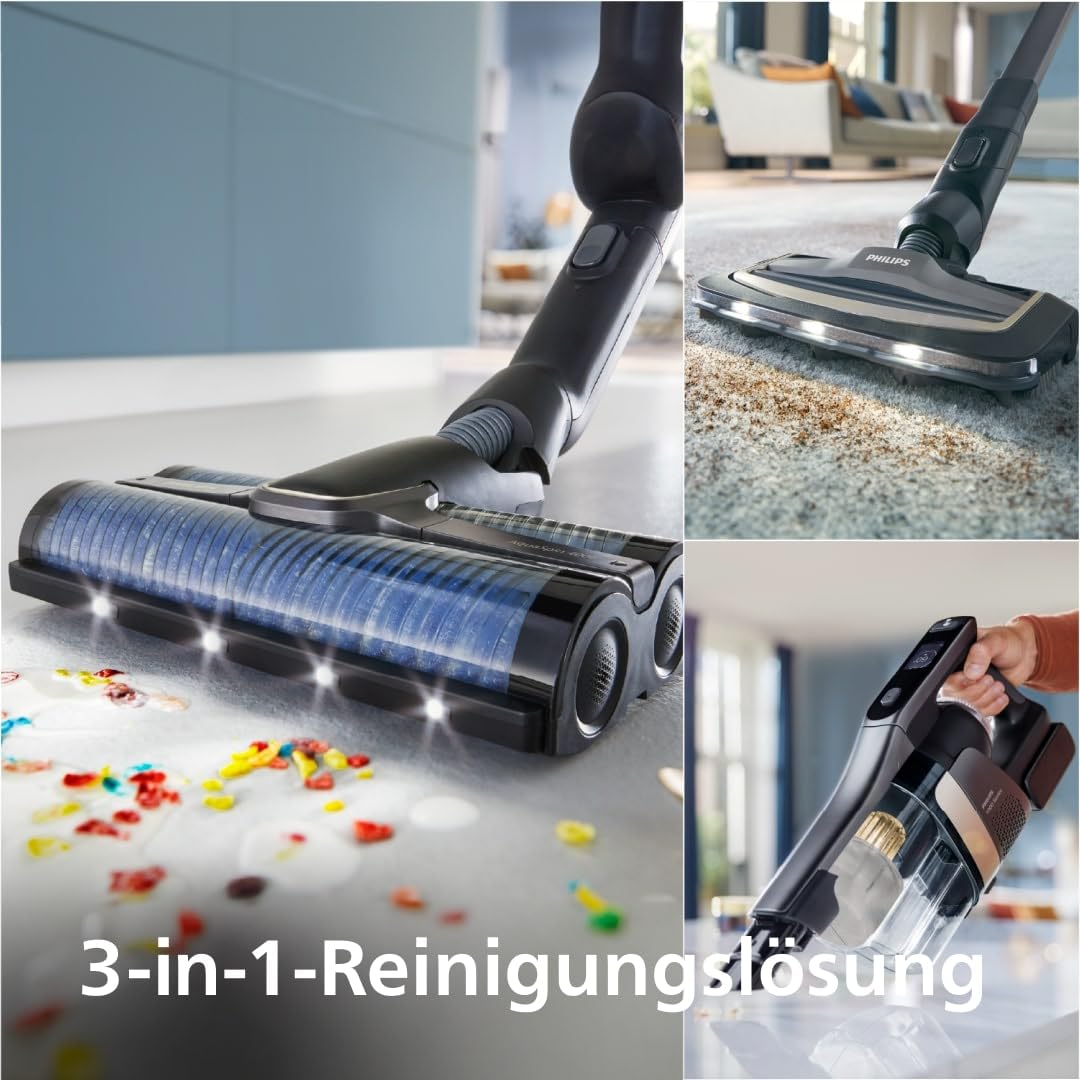 Philips XW9463/11, Vacuum & Wash, Deep Black, 34 W