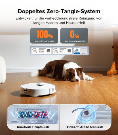 roborock Qrevo Edge Saugroboter mit Wischfunktion, Dual Anti-Tangle-System, AdaptiLift Chassis, 18.500Pa, FlexiArm Design Kantenreinigung, Hebarem Wischmopp, 75℃ Heißwasser-Moppwäsche, „Hello Rocky“