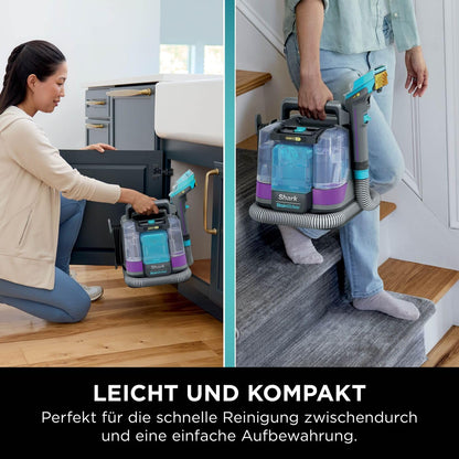 Shark StainStriker HairPro Pet Reiniger, 450W Saugkraft, Anti-Clog Tierhaarextraktor, tragbar, 4 Aufsätze & 2 Reinigungsmittel