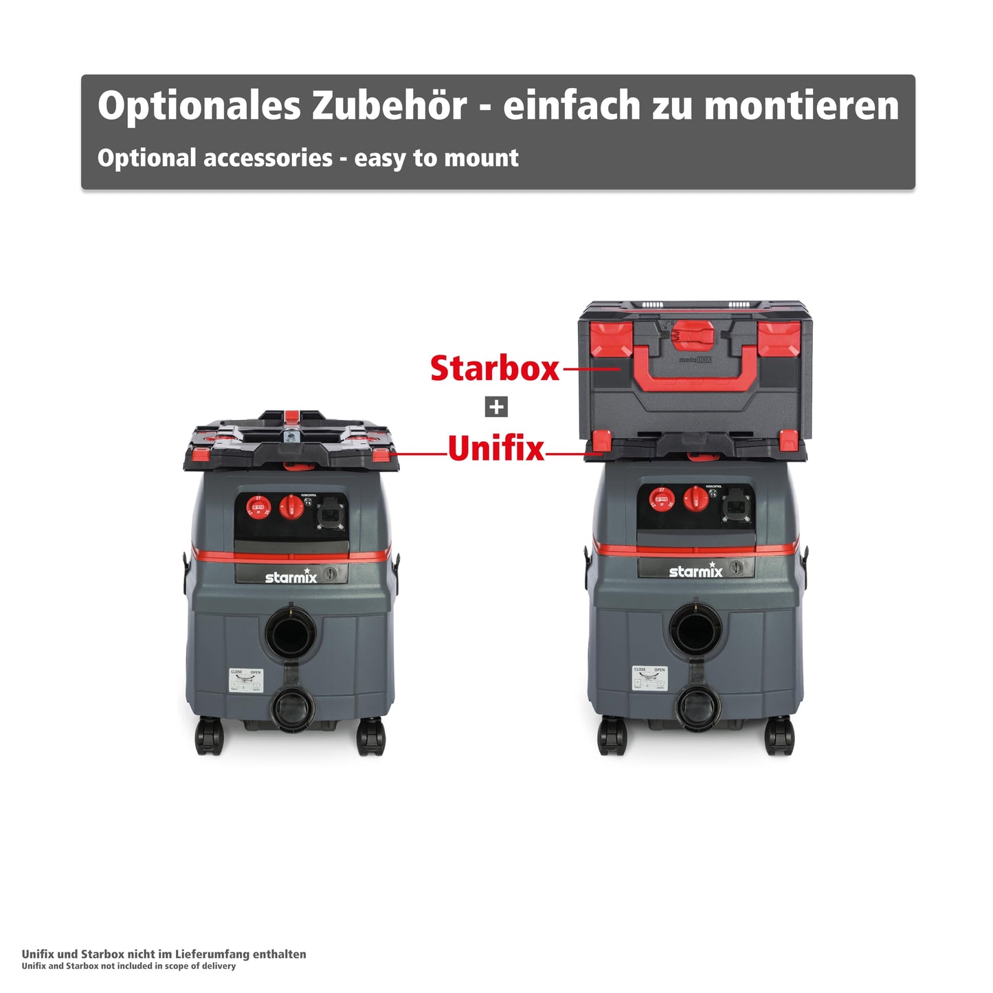 Starmix ISC M-1625 Safe – Industriesauger Staubklasse M mit Gerätesteckdose & automatischer Filterreinigung – Nass-/Trockensauger für Baustelle & Werkstatt, 1600 W Leistung, 25 L, inkl. 5m Schlauch
