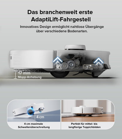 roborock Qrevo Edge Saugroboter mit Wischfunktion, Dual Anti-Tangle-System, AdaptiLift Chassis, 18.500Pa, FlexiArm Design Kantenreinigung, Hebarem Wischmopp, 75℃ Heißwasser-Moppwäsche, „Hello Rocky“