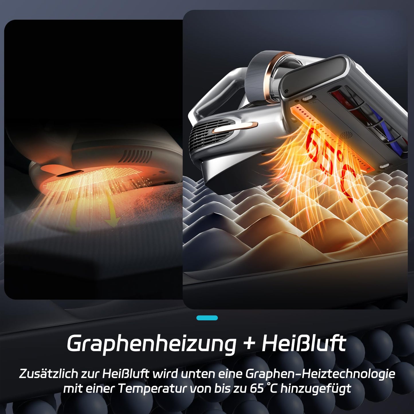 Jimmy BX7 Pro Max Milbensauger 700W, Matratzensauger mit UV-C, 65 °C Heißluft & Graphen-Heizung, Staubsensor, Ionenfunktion, LED-Display