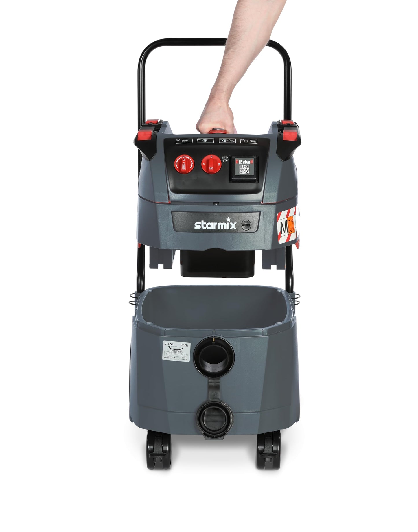 starmix iPulse M-1635 Safe Plus – Industriestaubsauger Staubklasse M, 35 l Behälter, 280 mbar, 75 l/s – automatische Filterabreinigung & 5m Schlauch - mit vielfältigem Zubehör-Set & BG-Bau förderfähig