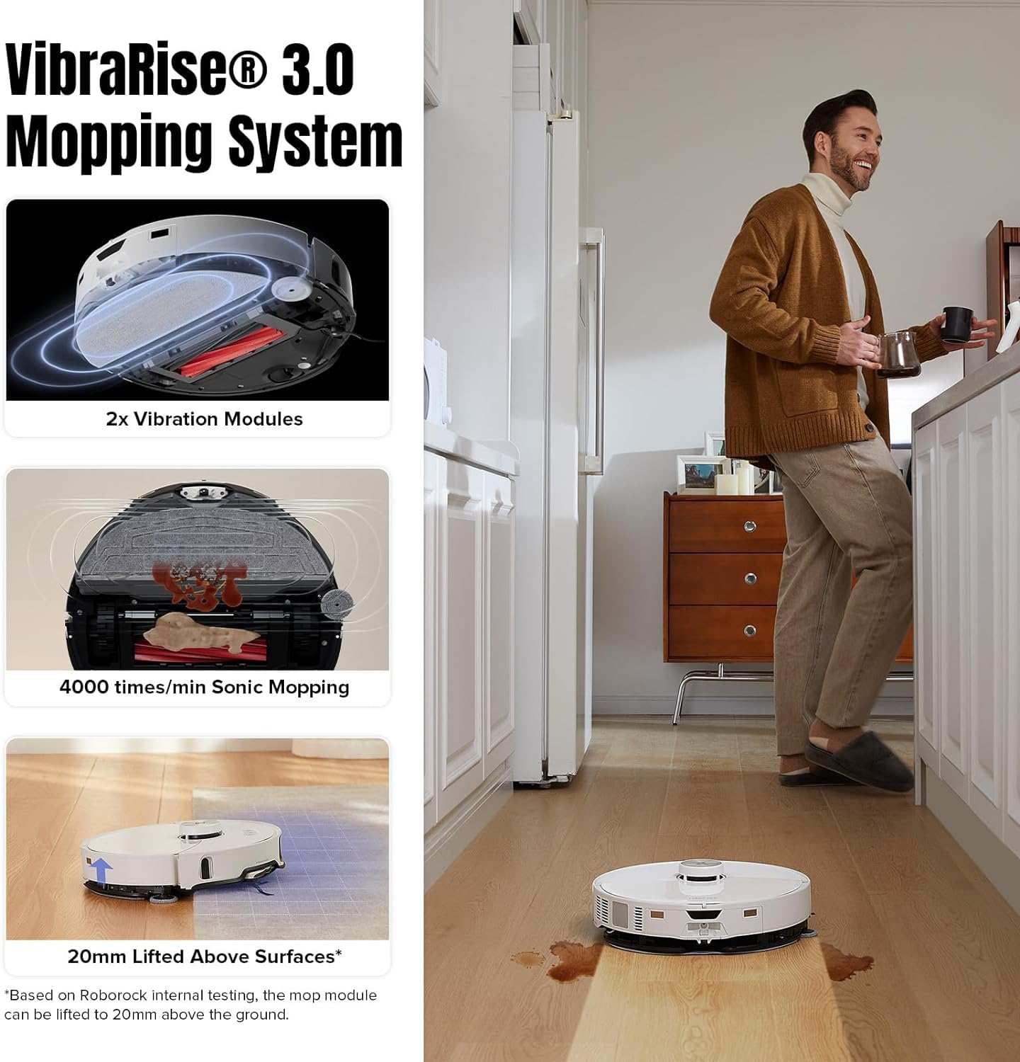 Roborock S8 MaxV Ultra Staubsauger Kombi/60W/2.77Liter/180min/weiß