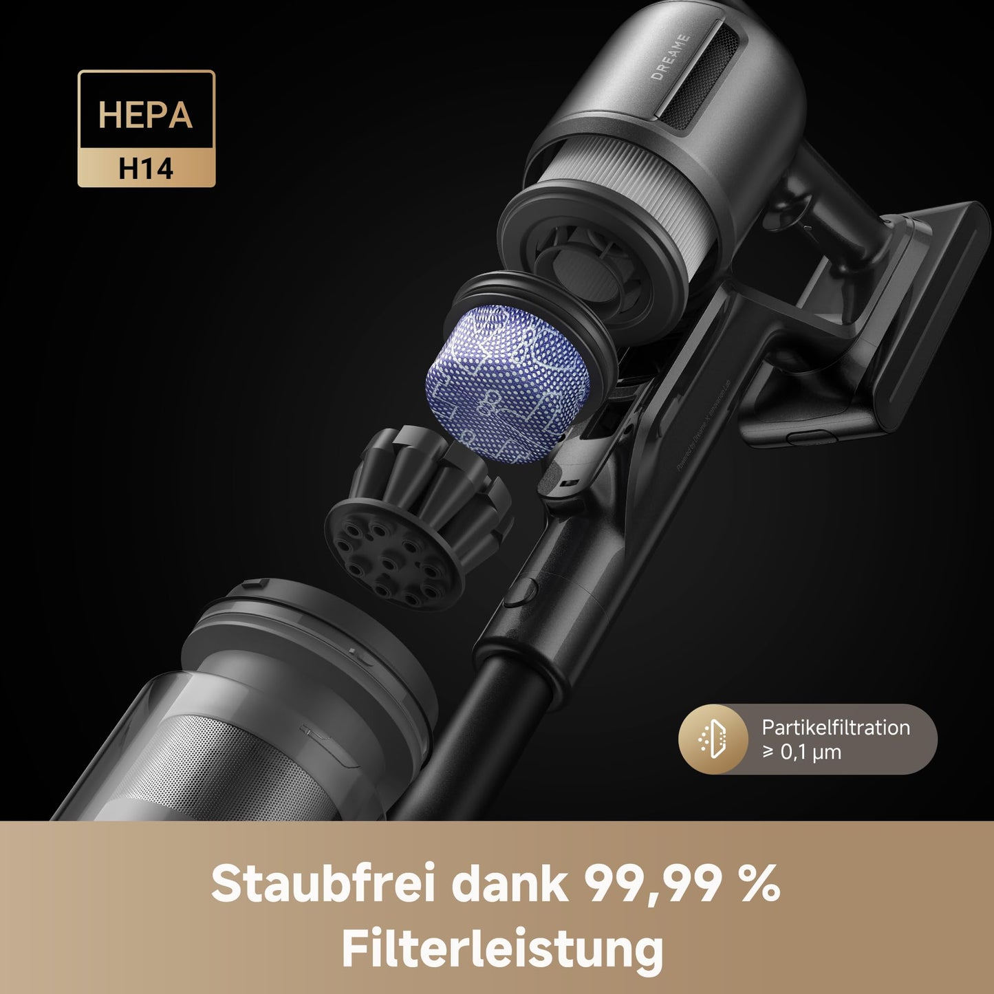 dreame Z40 Station Nass Trockensauger– Kabelloser Stielstaubsauger mit automatischer Leerung, Reinigungsstation, Multi-Bürste mit Stauboffenlegung, 310 AW Saugkraft, 160 Min. Reinigungsdauer
