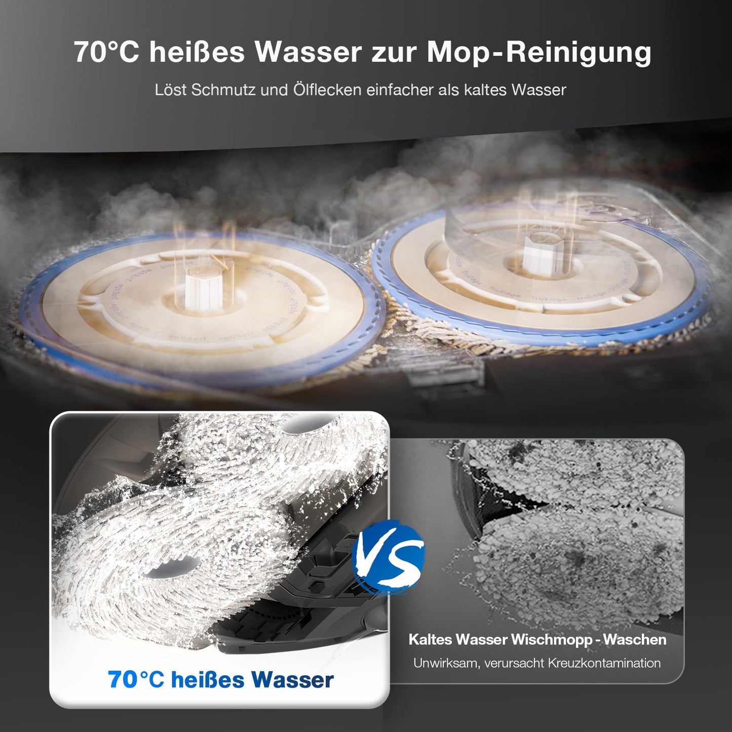 ECOVACS DEEBOT T30S Combo Complete Saugroboter mit Wischfunktion Akku-Staubsauger, All-in-One Reinigungsstation,11000Pa, ZeroTangle Technologie, TruEdge™ Kantenreinigung, Heißwasser-Mopp-Waschen