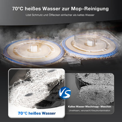 ECOVACS DEEBOT T30S Combo Complete Saugroboter mit Wischfunktion Akku-Staubsauger, All-in-One Reinigungsstation,11000Pa, ZeroTangle Technologie, TruEdge™ Kantenreinigung, Heißwasser-Mopp-Waschen