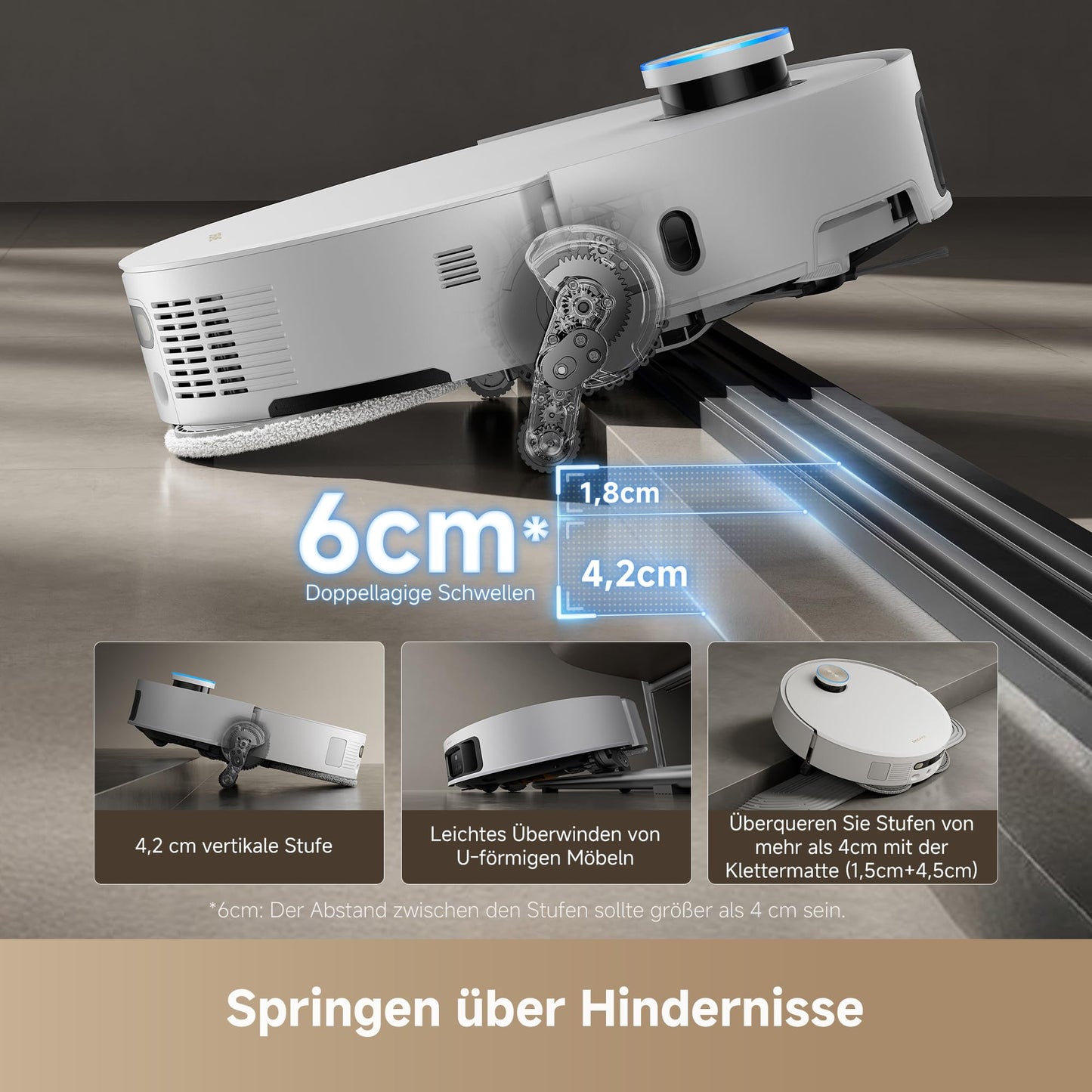 dreame X50 Ultra Complete Saugroboter mit Wischfunktion, 20.000 Pa, 6 cm Hindernisfreiheit, KI-Hindernisvermeidung & 360° Navigation