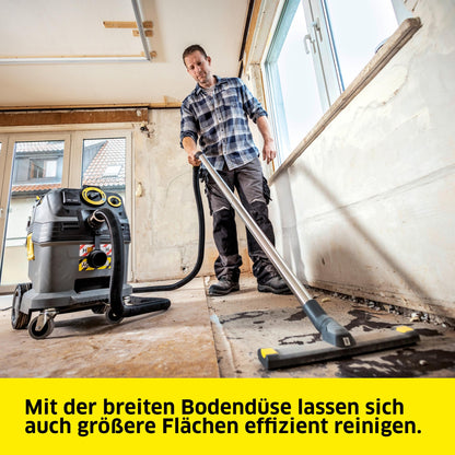 Kärcher Nass- und Trockensauger NT 30/1 Tact Te H, Leistung: max. 1380 W, autom. Filterreinigung, Kunststoffbehälter: 30 l, Saugschlauch: 4 m, breite Nass-/Trockenbodendüse (360 mm), Gerätesteckdose