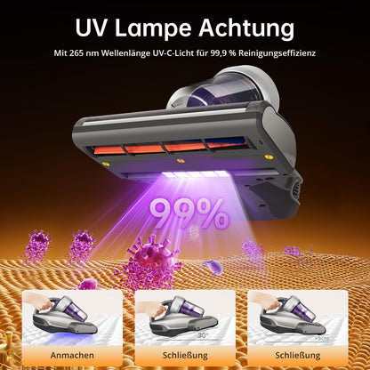 Jimmy JV35 Milbensauger 700W mit UV-C Licht & Heißluft, Matratzensauger mit Doppel-Zyklon, ideal für Matratzen, Betten & Sofa