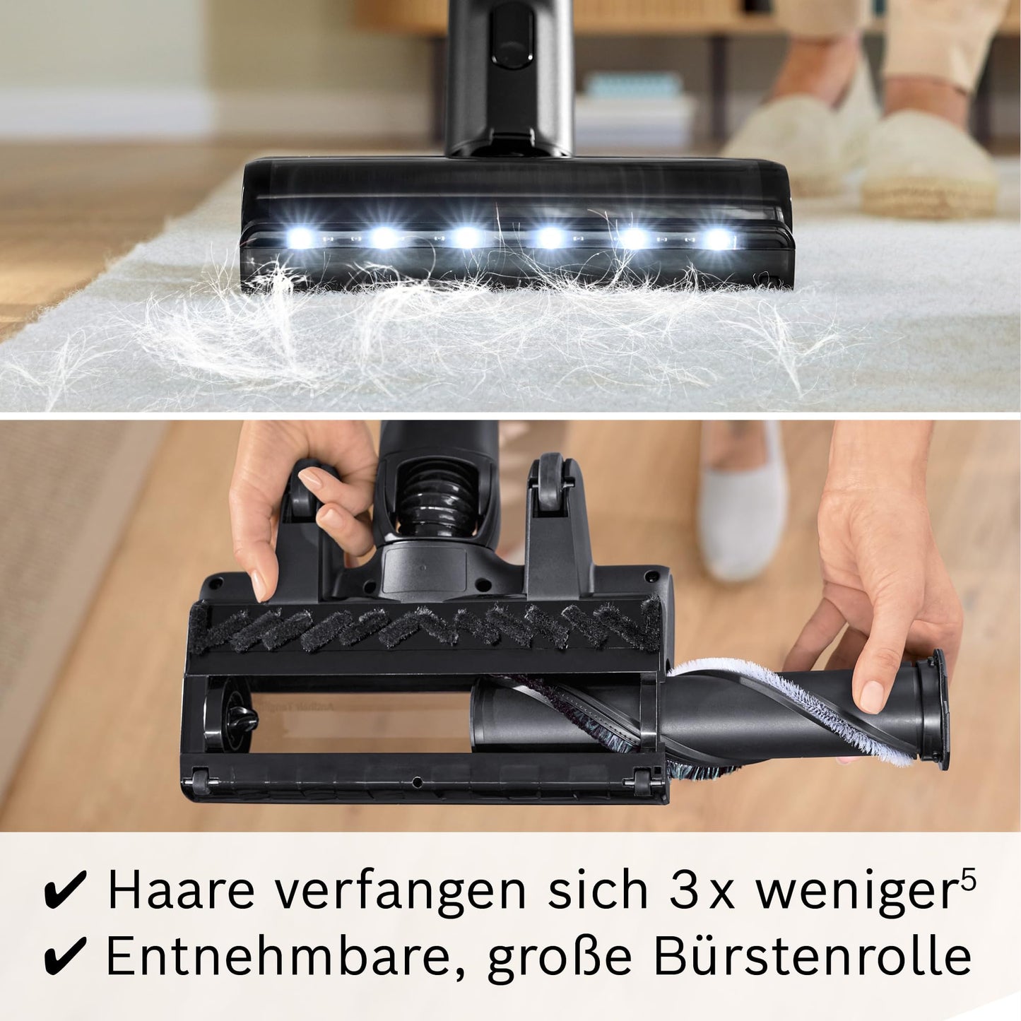 Bosch Akku-Staubsauger Unlimited 10 BTS1042WAC, kabellos, MicroClean Technology, TFT-Display, Staubkomprimierung, HEPA-Filtersystem, 10 J. Motorgarantie, 4 Ah Akku, LED-Licht, Schnellladegerät, weiß