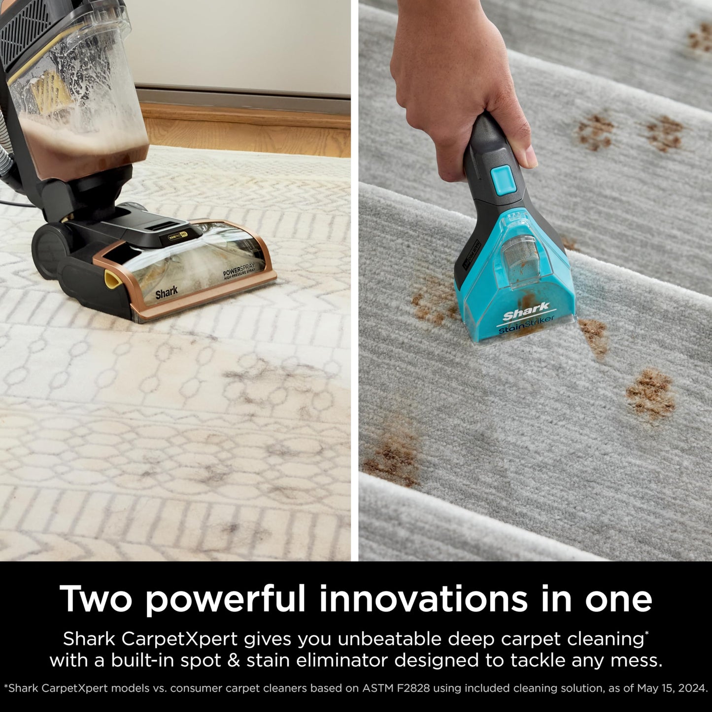Shark CarpetXpert EX301 HairPro mit StainStriker, aufrechter Teppich- & Polsterreiniger, Flecken- & Geruchsentferner, Teppich-Shampooer