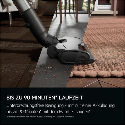 AEG Ultimate 8000 Akku Staubsauger mit Absaugstation und Ersatz-Akku, Automatik-verlängert Laufzeit, 5-Stufen Filtration, für Hartboden, Teppich, Tierhaare, 25 V Akku, 400 ml, Dunkelgrau, AP83A25XNX