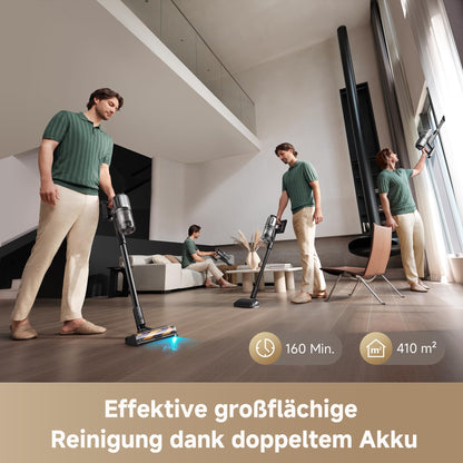 dreame Z40 Station Nass Trockensauger– Kabelloser Stielstaubsauger mit automatischer Leerung, Reinigungsstation, Multi-Bürste mit Stauboffenlegung, 310 AW Saugkraft, 160 Min. Reinigungsdauer