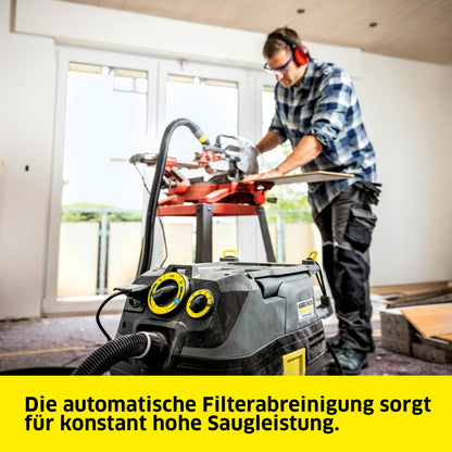 Kärcher Nass- und Trockensauger NT 30/1 Tact Te Basic M, Leistung: max. 1380 W, Flachfaltenfilter, Kunststoffbehälter: 30 l, 4 m-Saugschlauch, Nass-/Trockenbodendüse Standard (300 mm), Gerätesteckdose