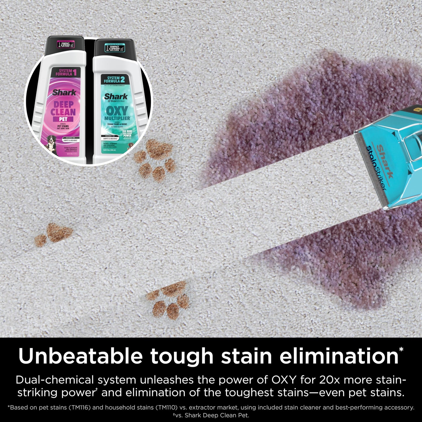 Shark CarpetXpert EX301 HairPro mit StainStriker, aufrechter Teppich- & Polsterreiniger, Flecken- & Geruchsentferner, Teppich-Shampooer