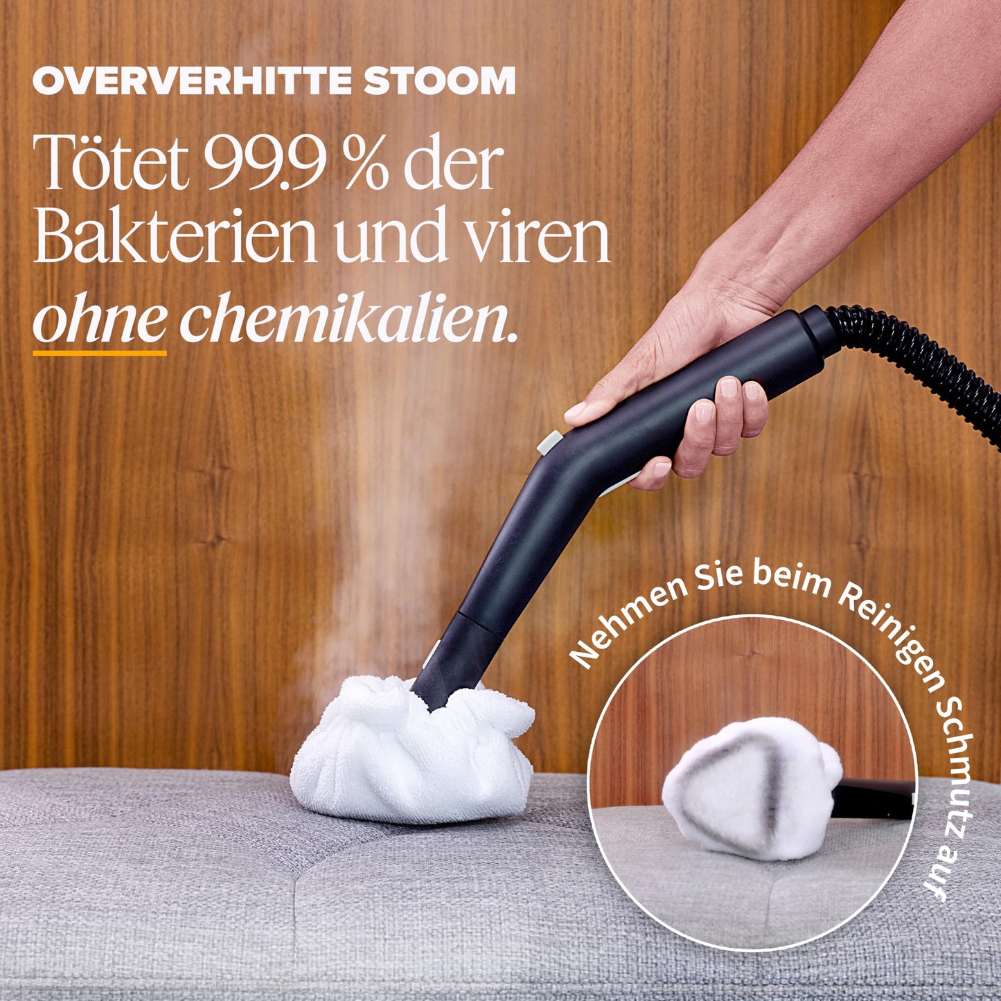 Dupray Neat Dampfreiniger, leistungsstarker Multifunktionsreiniger für Böden, Fliesen, Möbel, Matratzen, Auto & mehr, inkl. 17 Zubehörteile
