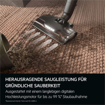 AEG Ultimate 8000 Akku Staubsauger mit Absaugstation und Ersatz-Akku, Automatik-verlängert Laufzeit, 5-Stufen Filtration, für Hartboden, Teppich, Tierhaare, 25 V Akku, 400 ml, Dunkelgrau, AP83A25XNX